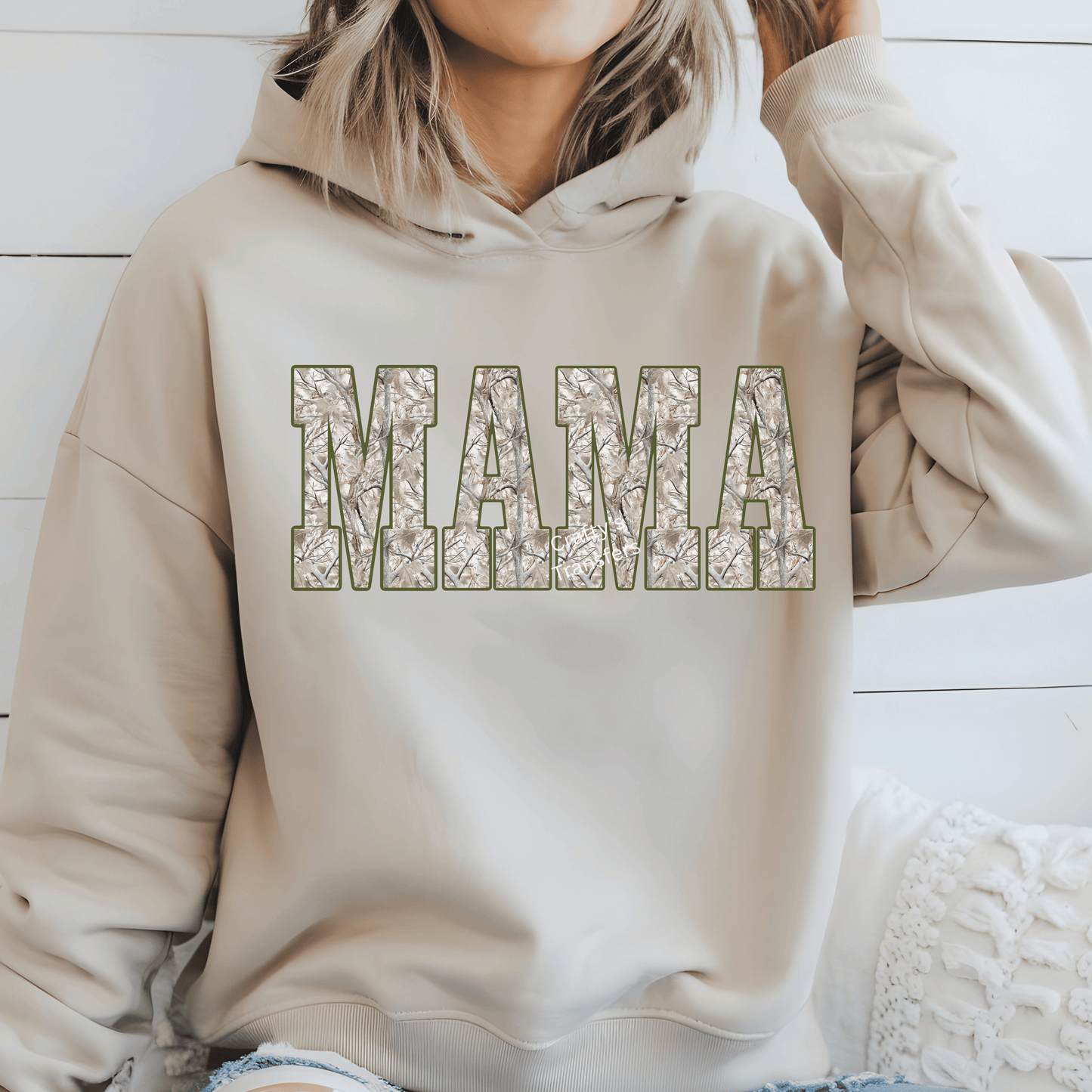 MAMA Camo DTF Transfer | Neutral Hunting Camo Mama Heat Transfer for Shirts