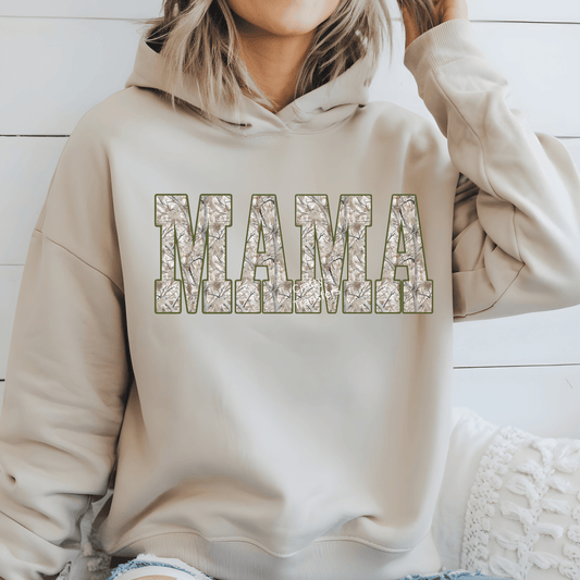 MAMA Camo DTF Transfer | Neutral Hunting Camo Mama Heat Transfer for Shirts