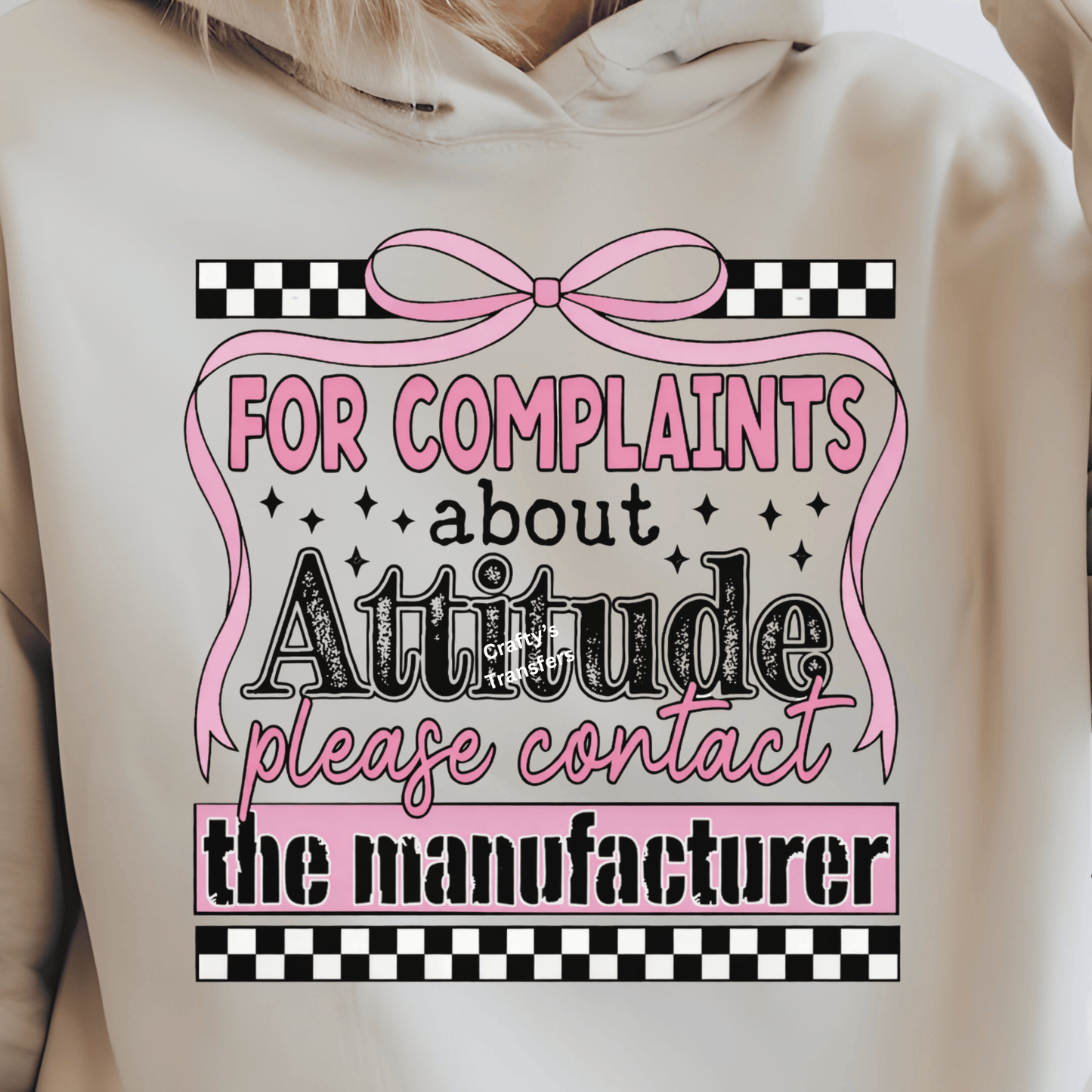 For Complaints Please Contact the Manufacturer DTF Transfer | Funny Sarcastic Shirt Transfer | Ready to Press Heat Transfer