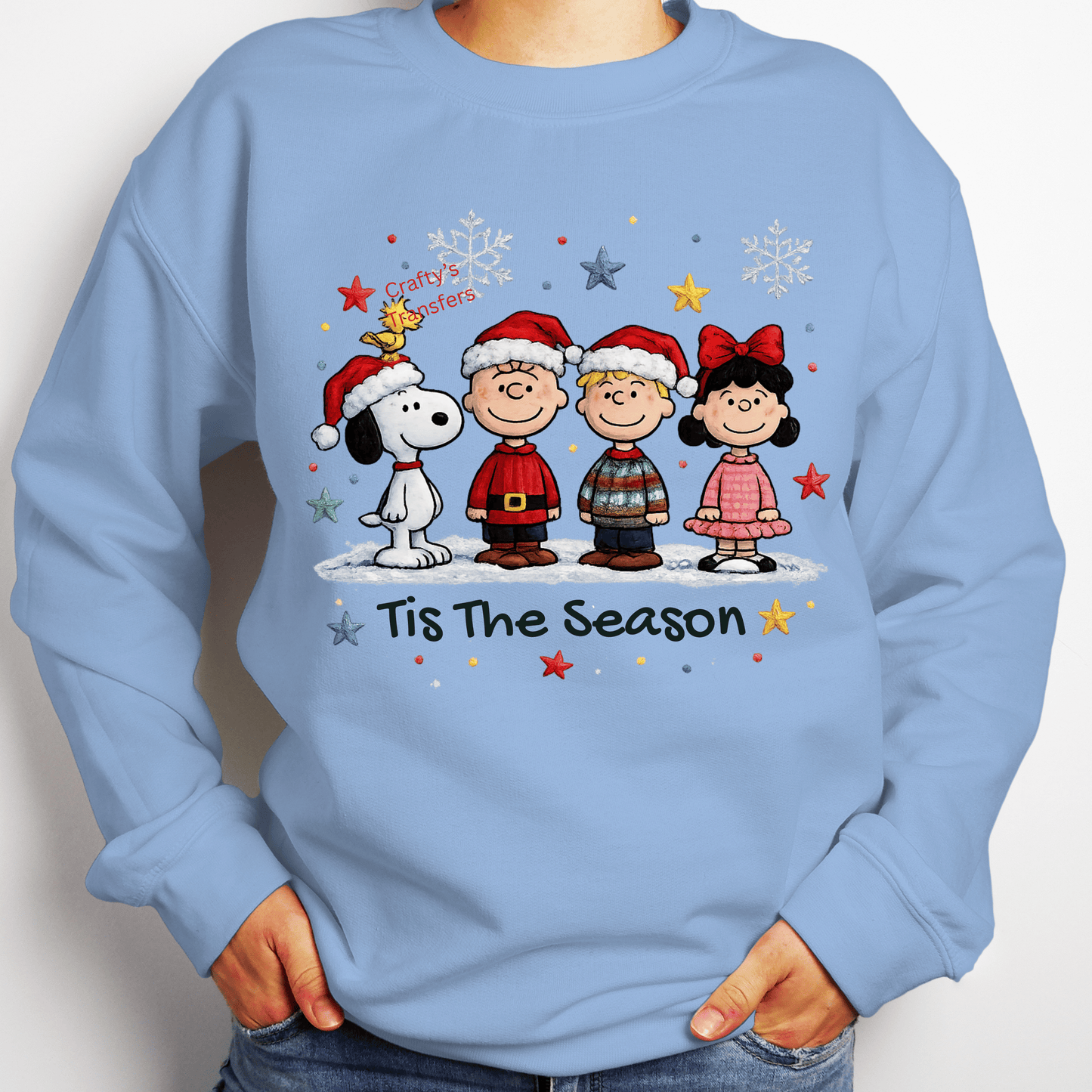 ’Tis the Season Christmas Kids DTF Transfer | Cute Cartoon Kids & Dog Holiday Graphic | Christmas Shirt Heat Transfer