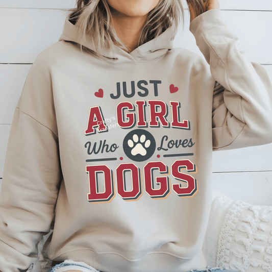 Just a Girl Who Loves Dogs DTF Transfer | Dog Mom Quote Heat Transfer for Shirts & Sweatshirts