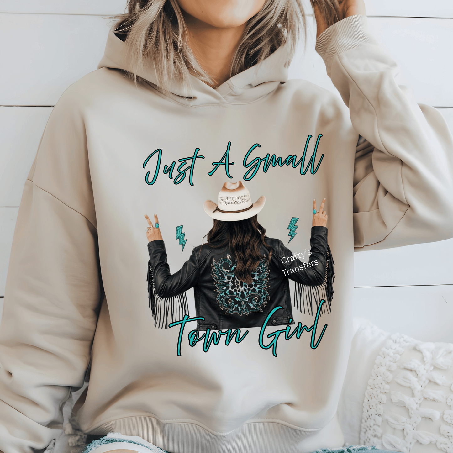 Just a Small Town Girl DTF Transfer | Western Cowgirl Graphic Heat Transfer | Ready to Press