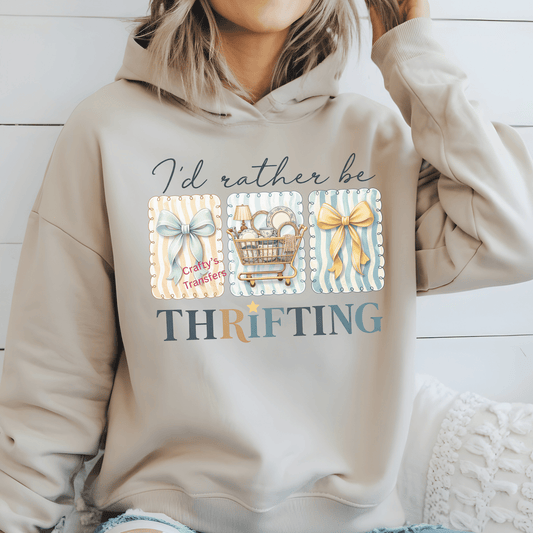 I’d Rather Be Thrifting DTF Transfer | Bow Thrift Shopping Cottagecore
