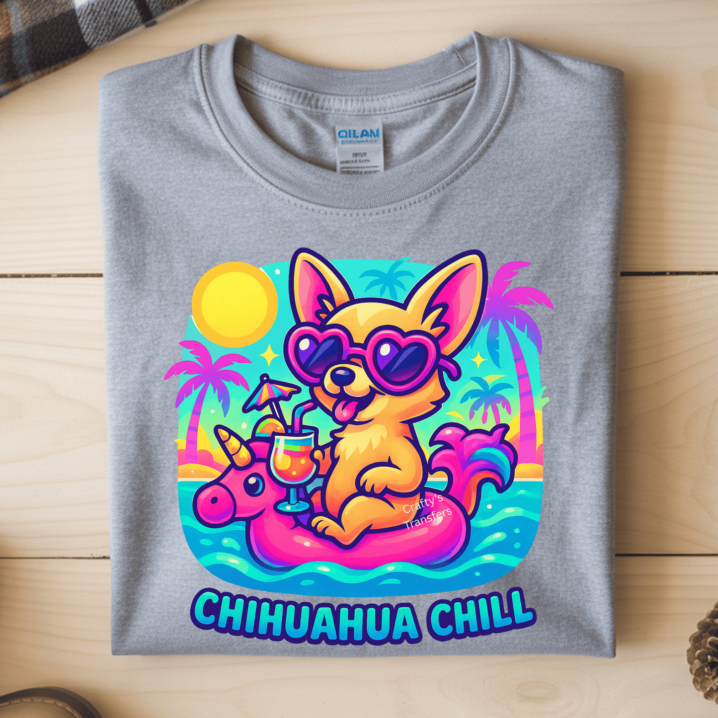 Chihuahua Float DTF Transfer | Funny Summer Chihuahua Float Graphic