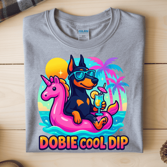 Doberman DTF Transfer | Funny Summer Doberman Graphic