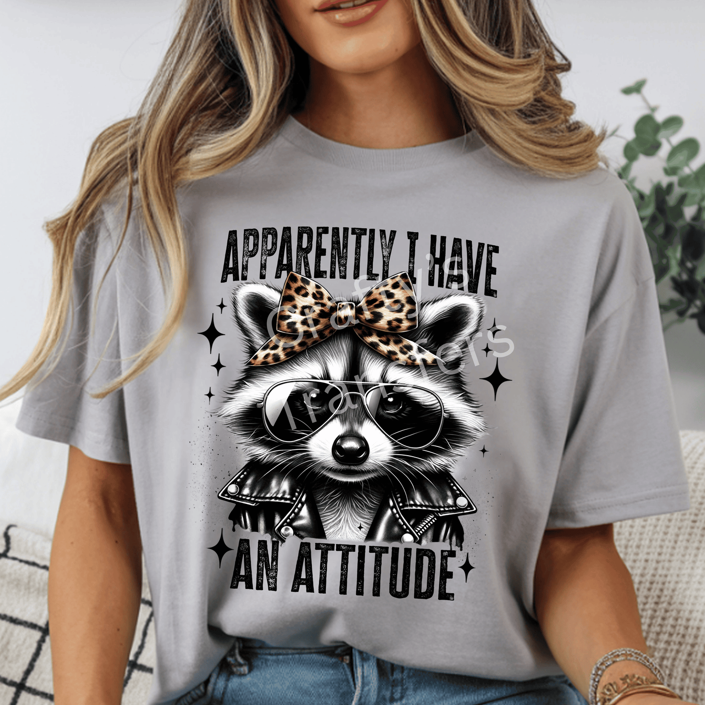 Cool Raccoon DTF Transfer | Leopard Bow Raccoon with Sunglasses Graphic | Trendy Boutique Heat Press Shirt Transfer