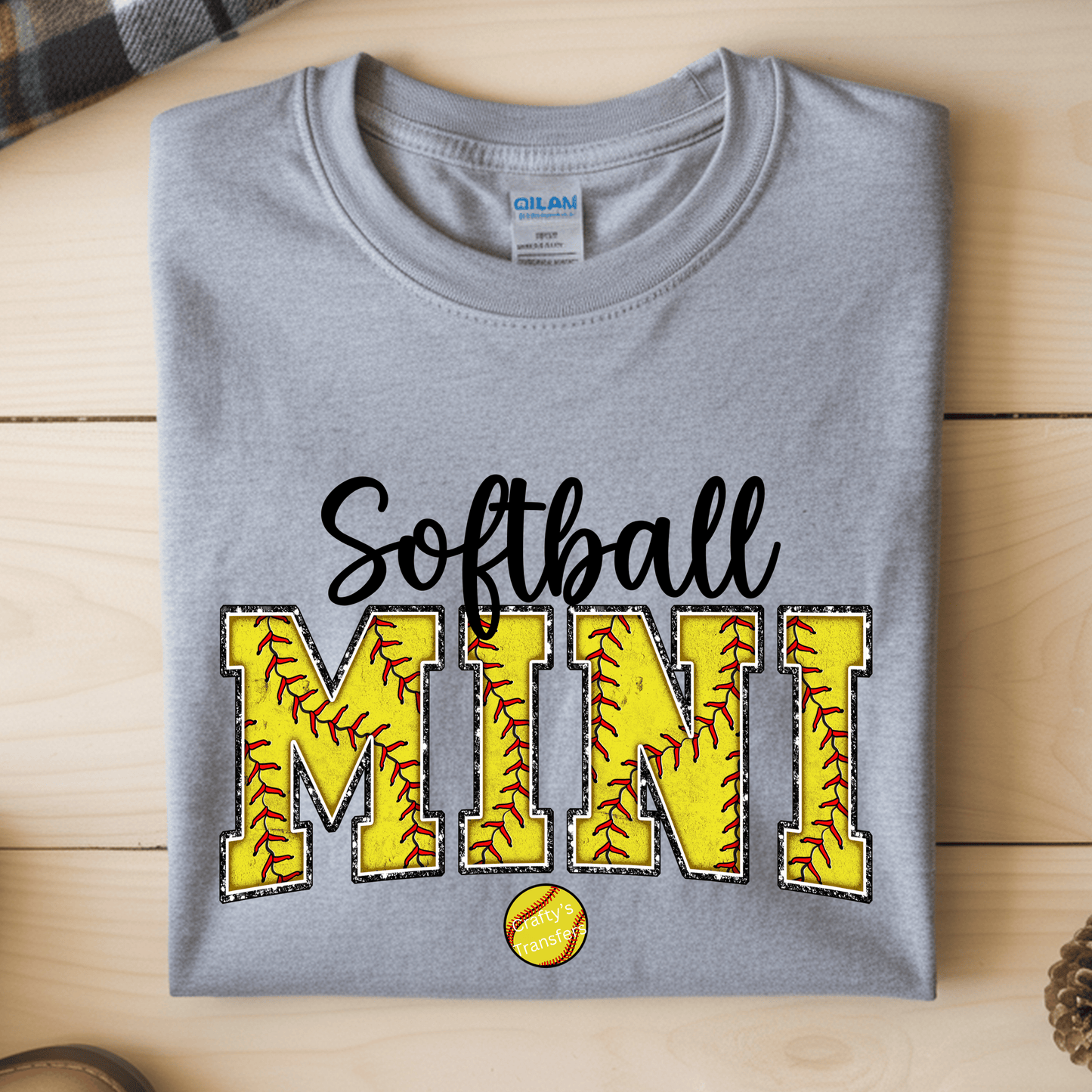 Softball MOM DTF Transfer – Personalized Softball Mama Shirt Design – Custom Name Grandma Nana Gigi Ready to Press Heat Transfer