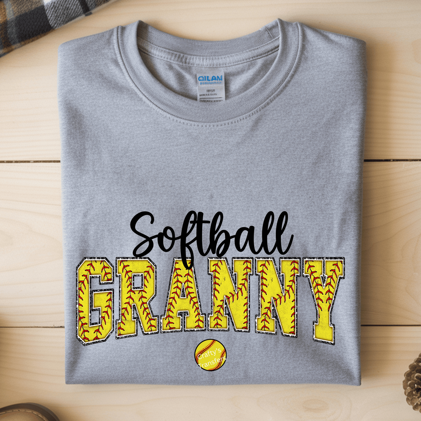 Softball MOM DTF Transfer – Personalized Softball Mama Shirt Design – Custom Name Grandma Nana Gigi Ready to Press Heat Transfer