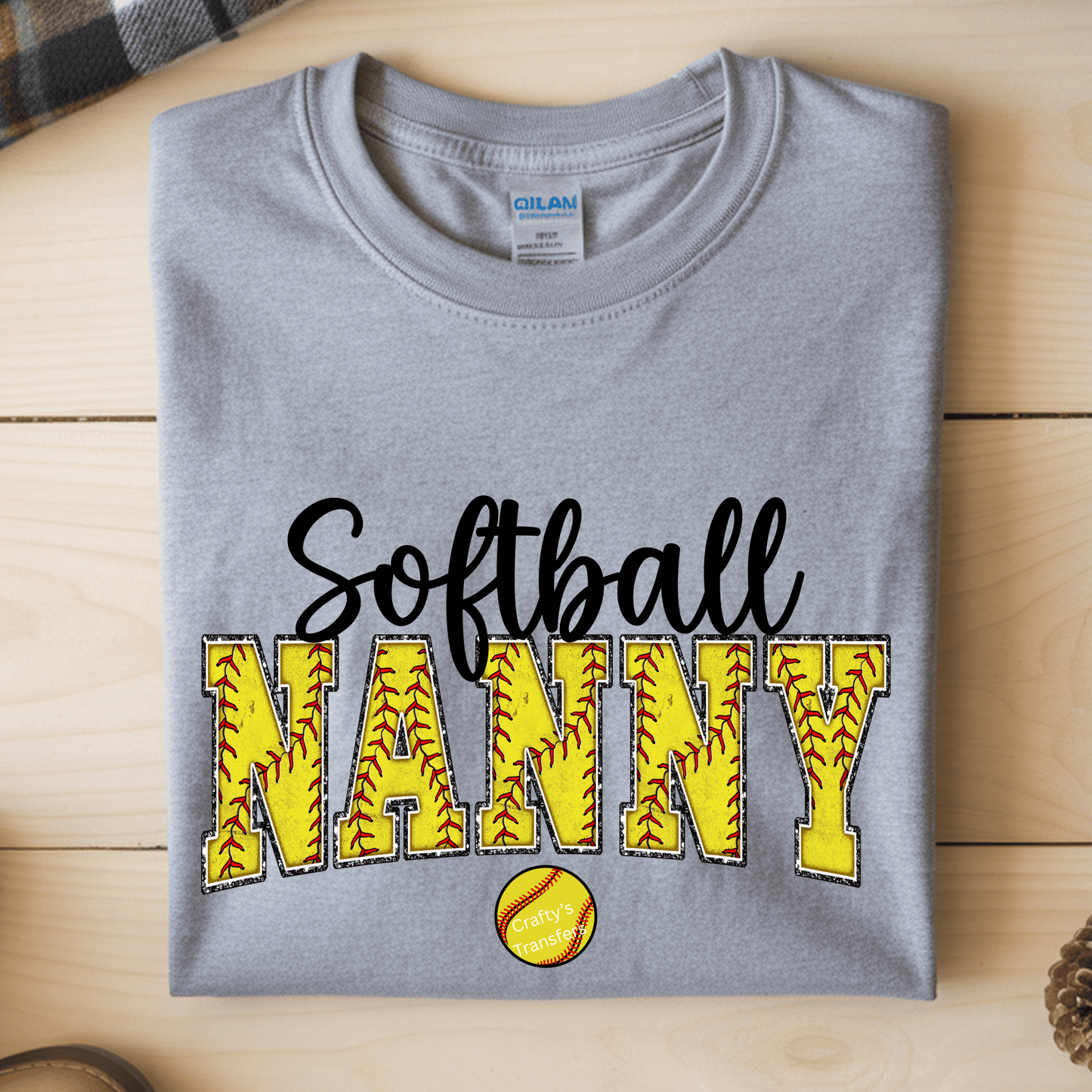 Softball MOM DTF Transfer – Personalized Softball Mama Shirt Design – Custom Name Grandma Nana Gigi Ready to Press Heat Transfer