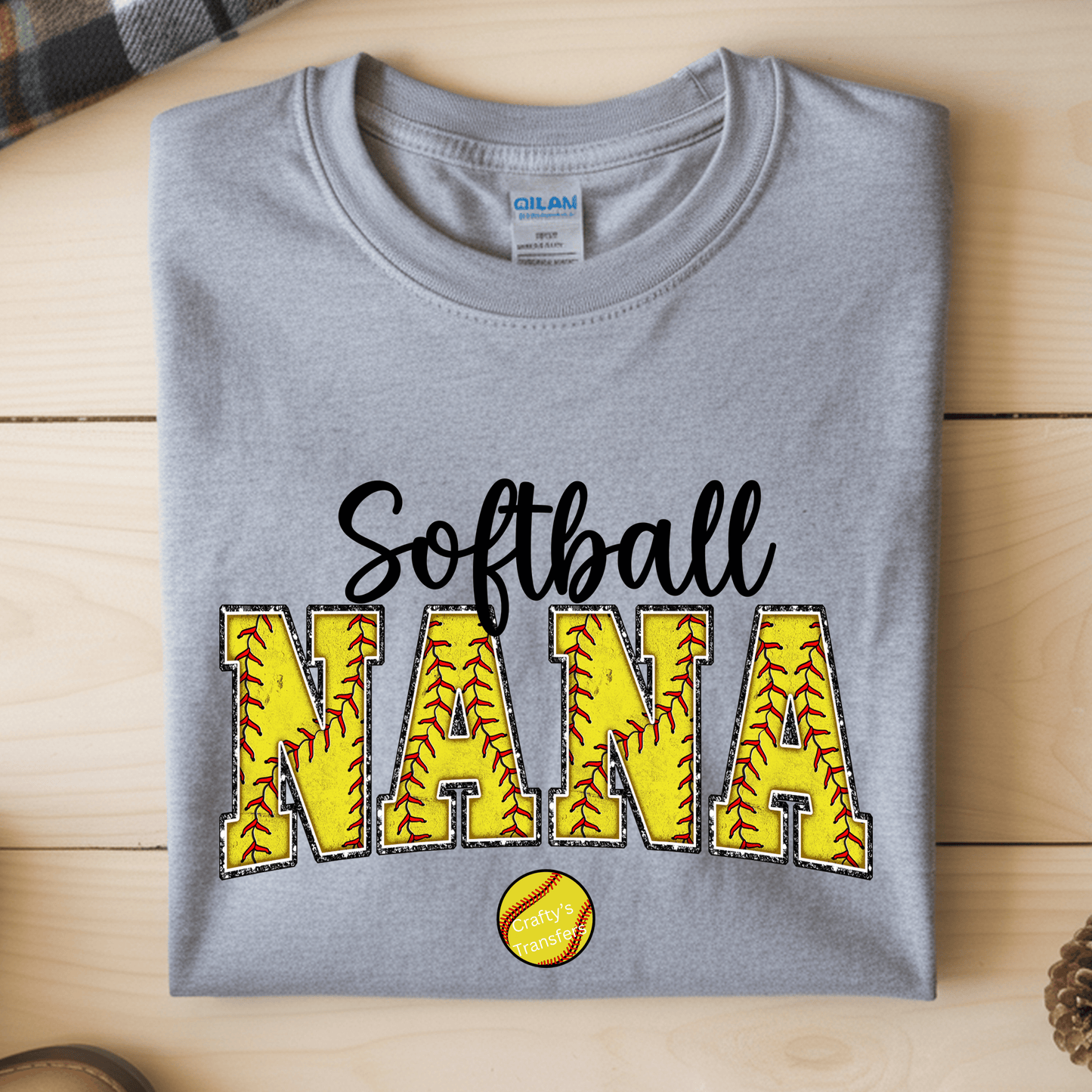 Softball MOM DTF Transfer – Personalized Softball Mama Shirt Design – Custom Name Grandma Nana Gigi Ready to Press Heat Transfer