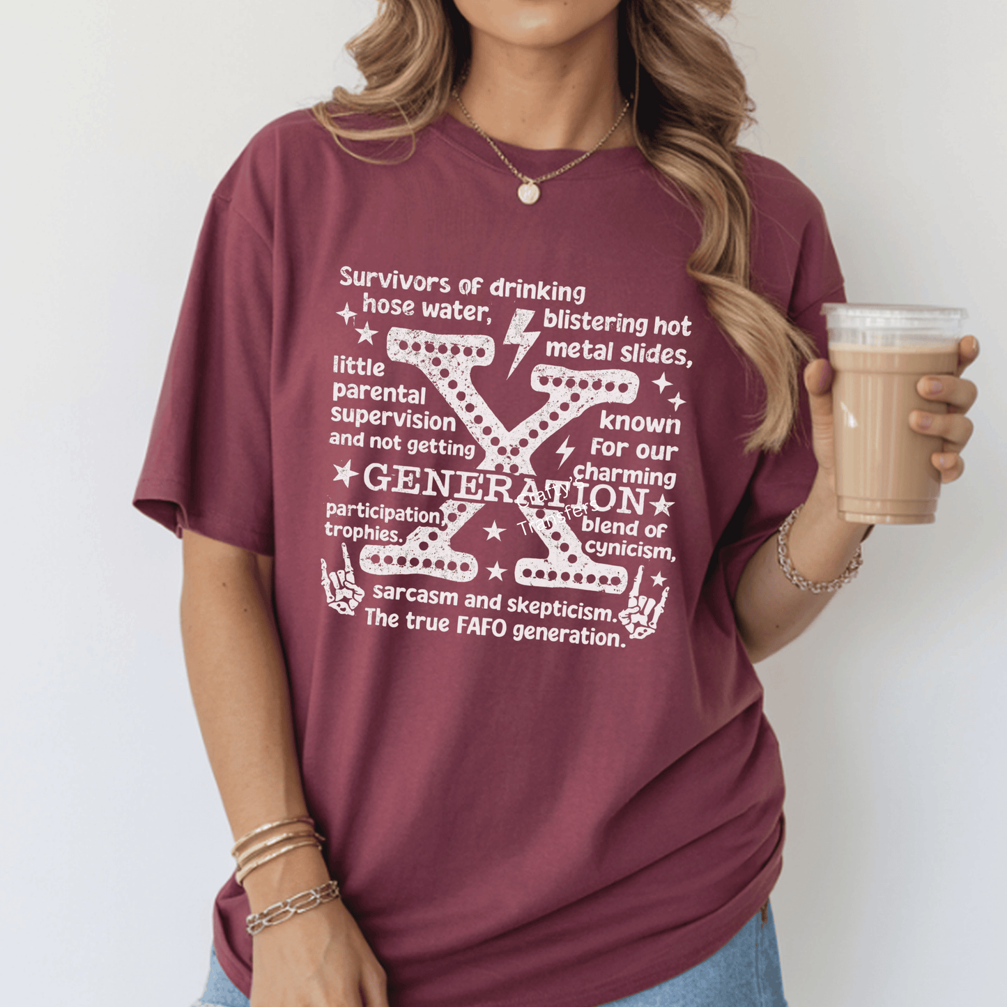 Gen X DTF Transfer – Survivors of Hose Water & Metal Slides – Funny Retro Generation X Shirt Design