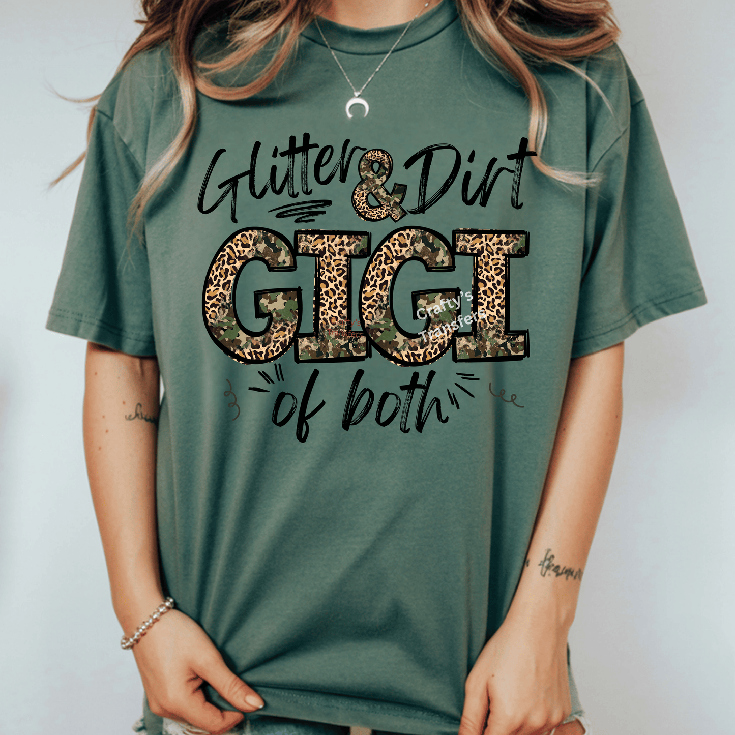 Camo Leopard Mama Gigi Nona Nana DTF Transfer – Trendy Western Mom Shirt Design – Camouflage & Leopard Print Mama Iron On Style Heat Transfer