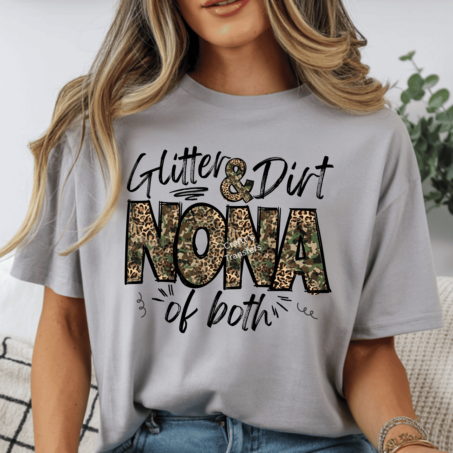 Camo Leopard Mama Gigi Nona Nana DTF Transfer – Trendy Western Mom Shirt Design – Camouflage & Leopard Print Mama Iron On Style Heat Transfer