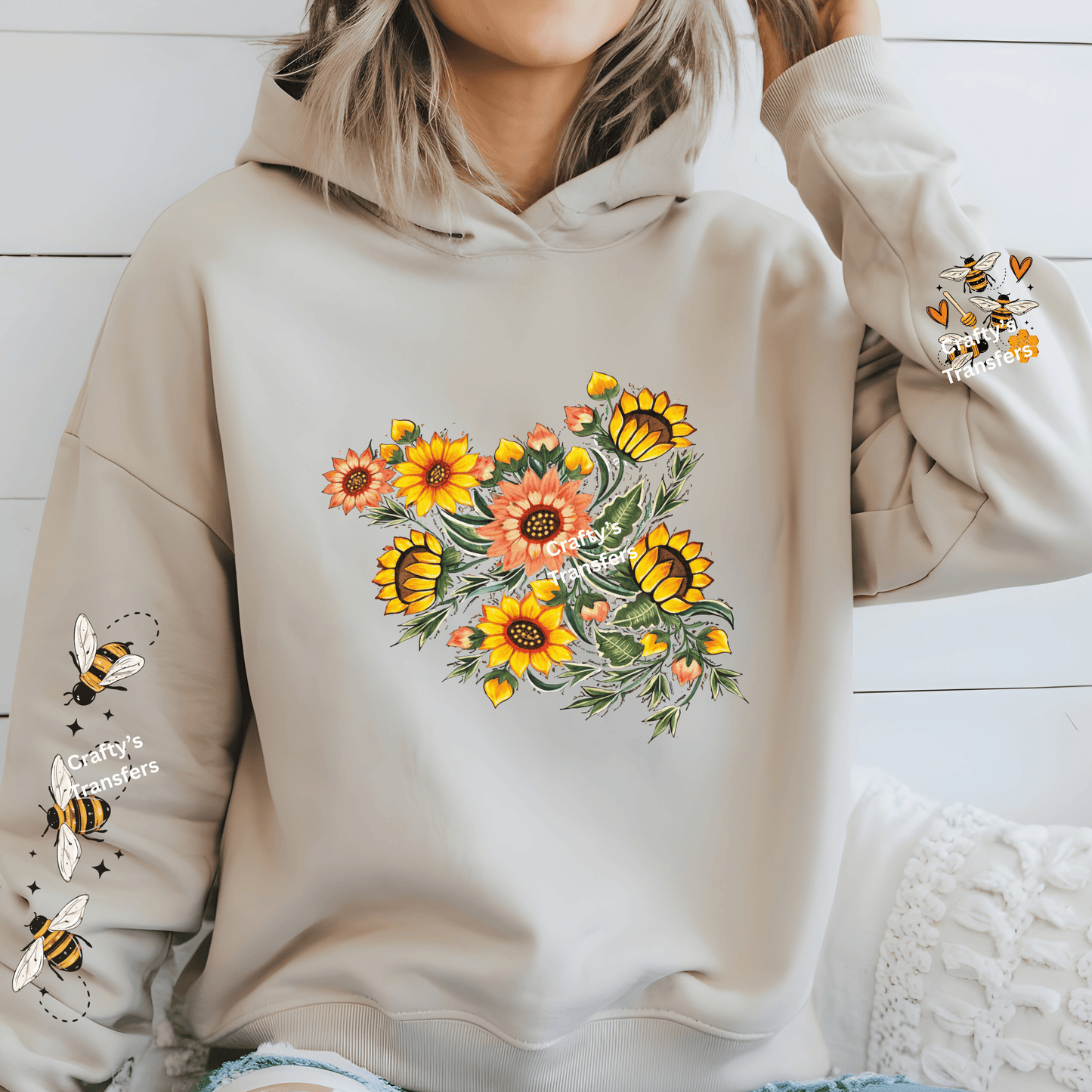 Sunflower & Wildflower Bouquet DTF Transfer – Rustic Floral Heat Press Transfer – Fall Sunflower Shirt Design – Boho Floral Graphic for Apparel