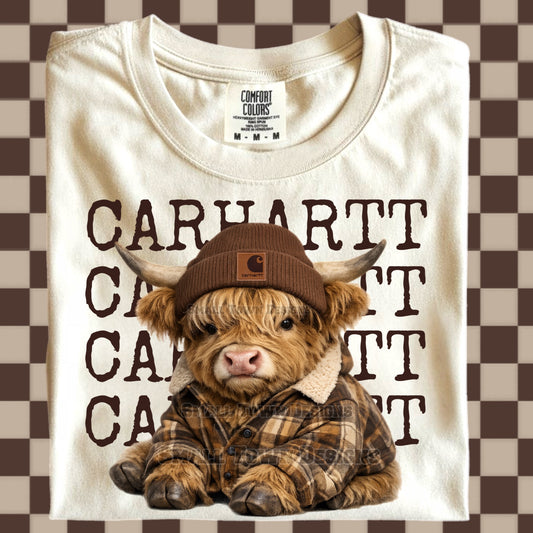 Highland Cow Cattle Western DTF Transfer | Rustic Farm Cow Graphic Tee Design | Country Boutique Heat Press Shirt Transfer