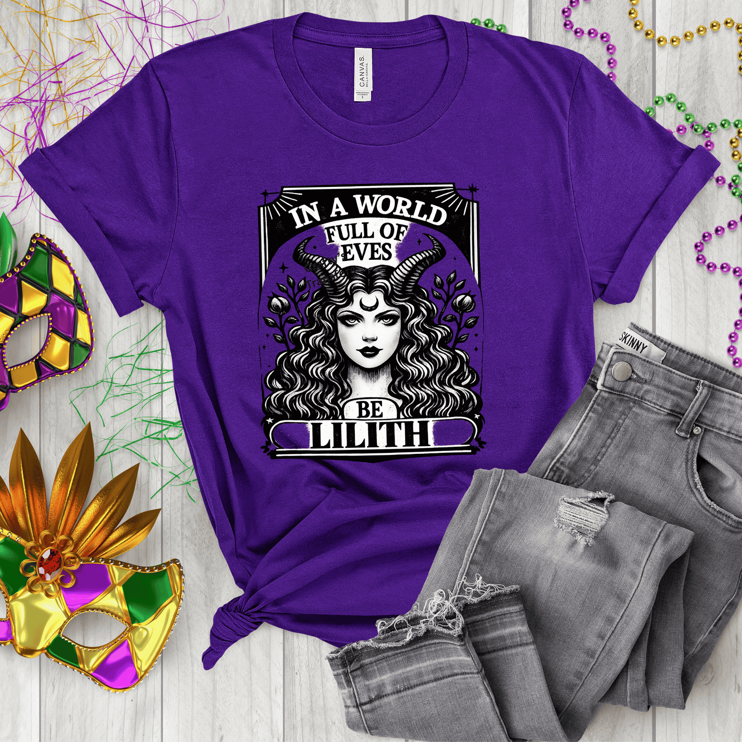 Lilith Gothic DTF Transfer – “In a World Full of Eves Be Lilith” Dark Feminine Witch Aesthetic Shirt Transfer | Alternative Apparel Print
