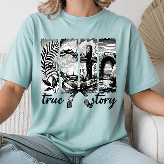 Christian Easter Cross & Empty Tomb DTF Transfer | Crown of Thorns Faith Shirt Design | Resurrection Graphic Tee | Religious Apparel Transfer