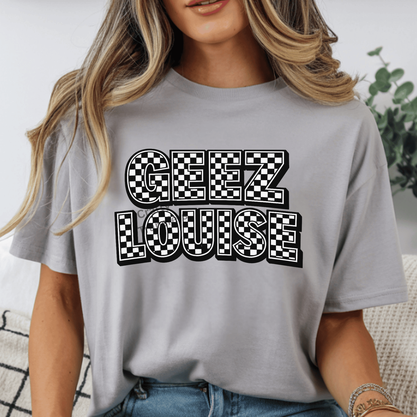 Geez Louise Black and White Checkered