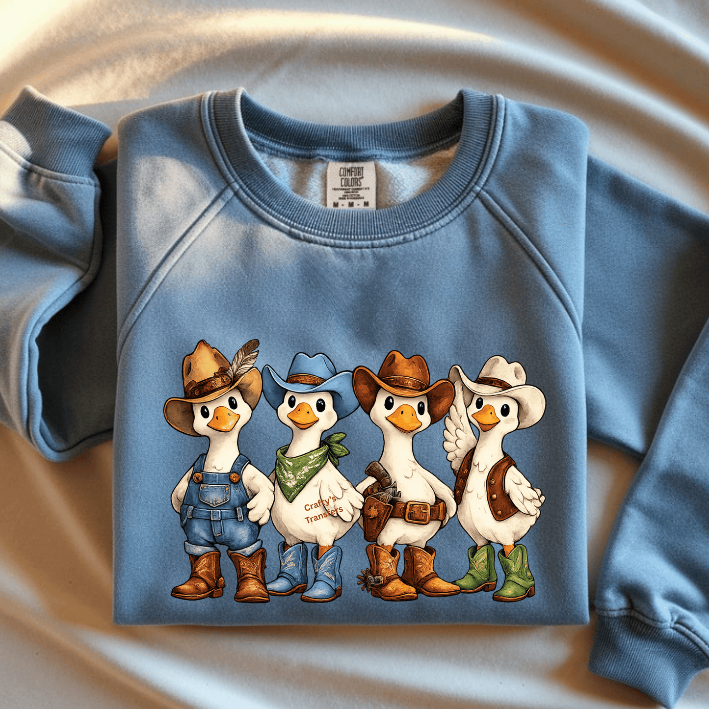 Cowboy Goose Western DTF Transfer | Cute Country Farm Duck Graphic Tee Design | Western Cowboy Boots & Hat Shirt | Boutique Country Apparel