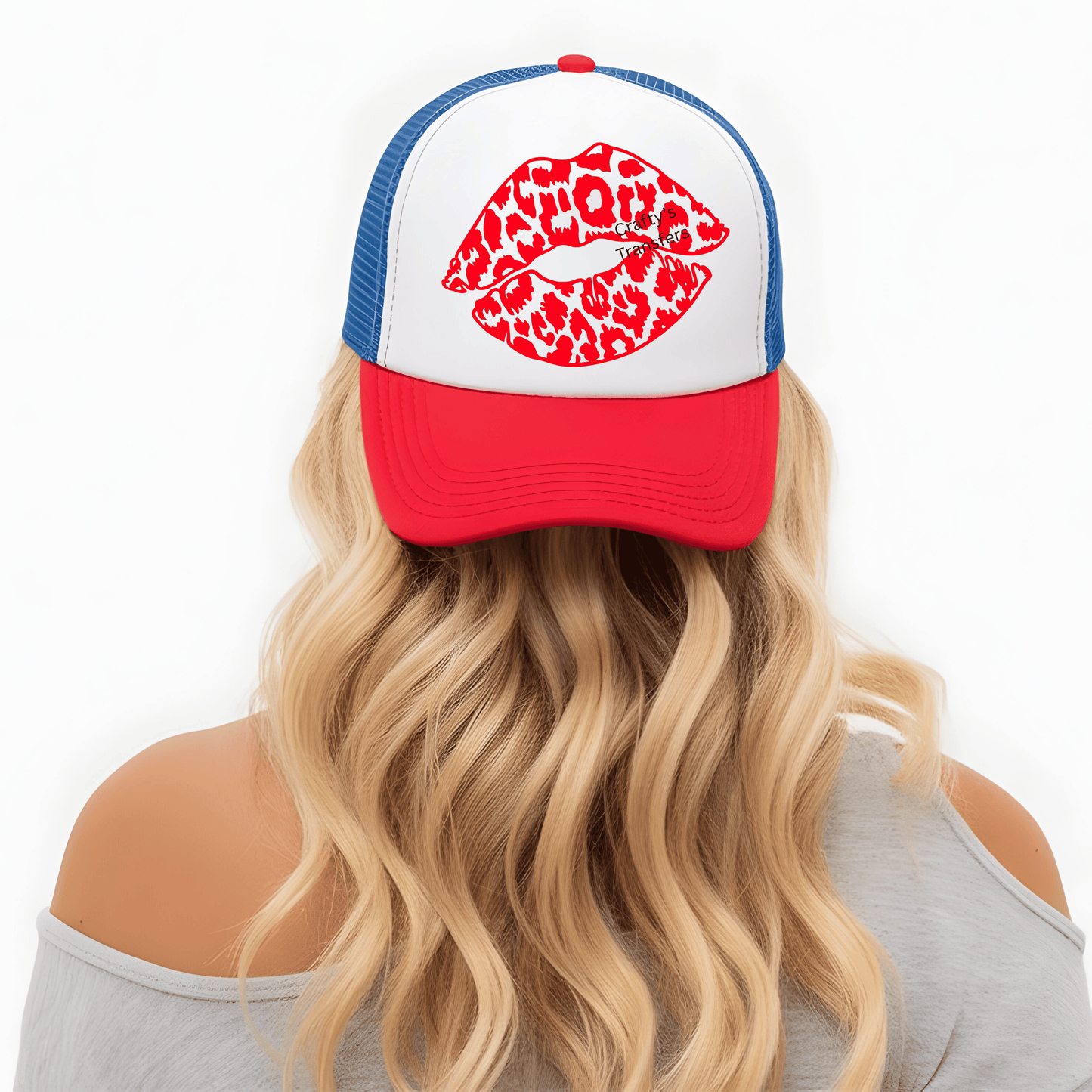 Red Leopard Lips DTF Transfer – Hot Pink Cheetah Print Kiss Graphic – Bold Western Boutique Shirt Transfer – Trendy Lips Design