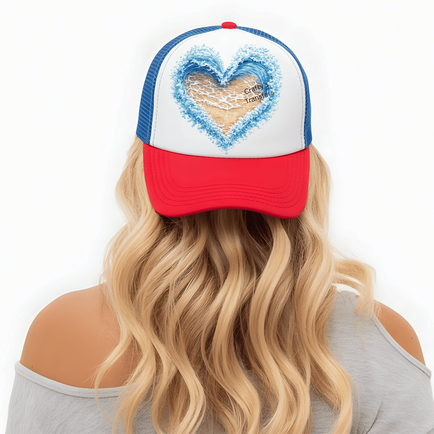Ocean Heart DTF Transfer – Beach Wave Heart Design – Coastal Summer Graphic – Ocean Love Shirt Transfer – Sand & Sea Artwork