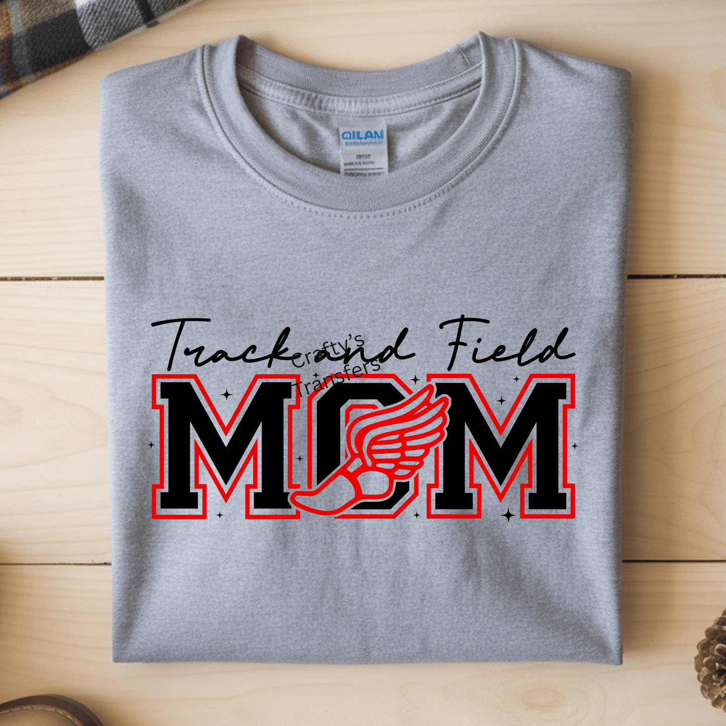 Track Mom DTF Transfer | Running Track & Field Mom Shirt Design | Sports Mom Sublimation Style Transfer | Athletic Mom Graphic Tee