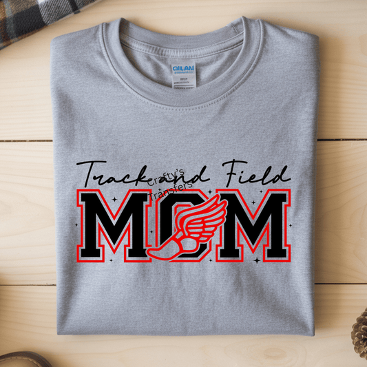 Track Mom DTF Transfer | Running Track & Field Mom Shirt Design | Sports Mom Sublimation Style Transfer | Athletic Mom Graphic Tee