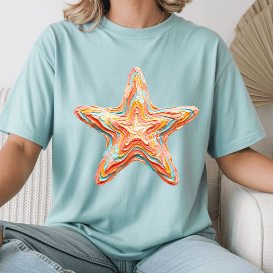 Colorful Coastal Starfish DTF Transfer | Beach Summer Sublimation Style Heat Press Design