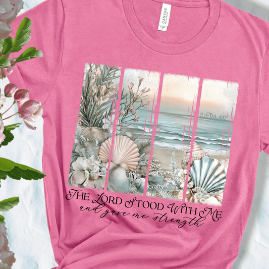 2 Timothy 4:17 DTF Transfer | Coastal Christian Beach Design | Ocean Scripture Shirt Graphic
