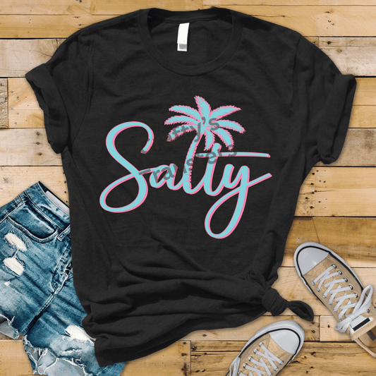 Salty Beach DTF Transfer | Minimal Coastal Summer Graphic | Trendy Ocean Vibes Shirt Design Ready to Press