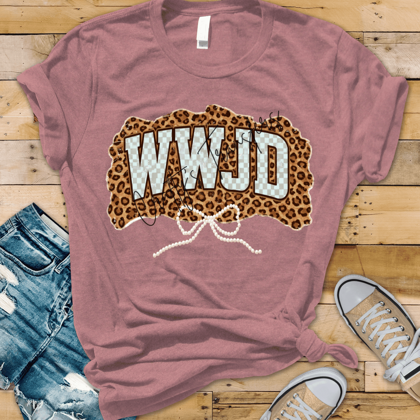 WWJD Leopard DTF Transfer | What Would Jesus Do Faith Heat Transfer | Ready to Press Boutique DTF Design