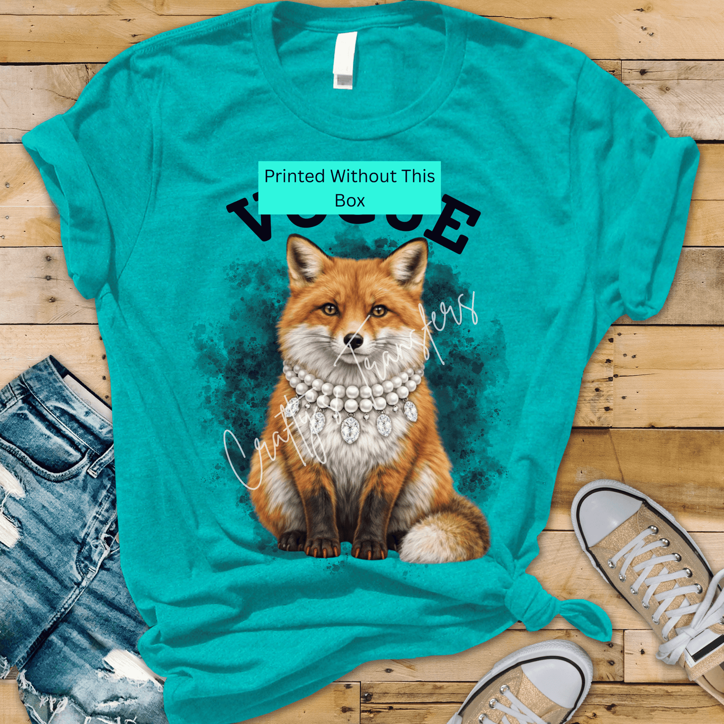 Elegant Fox DTF Transfer | Glam Animal Print Heat Transfer | Ready to Press Boutique DTF Design