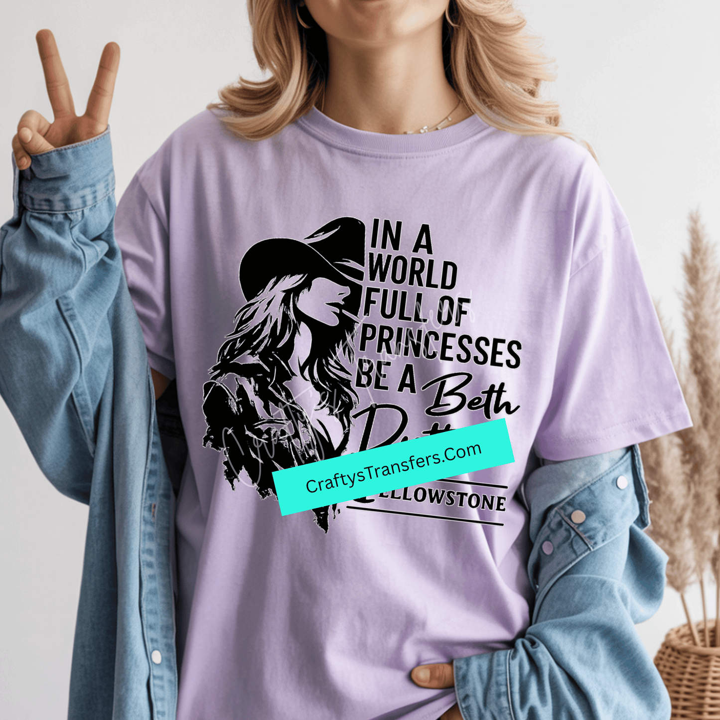 In a World Full of Princesses Be a Western Ranch Girl DTF Transfer | Cowgirl Attitude Graphic | Western Boutique Shirt Design
