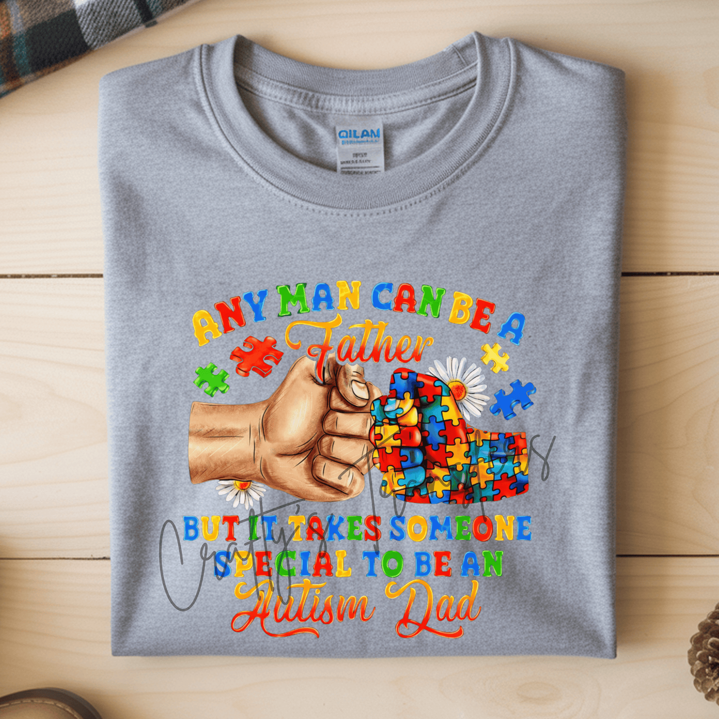 Autism Dad DTF Transfer | Special Needs Father Shirt Design | Puzzle Piece Awareness Graphic | Proud Autism Dad Heat Transfer