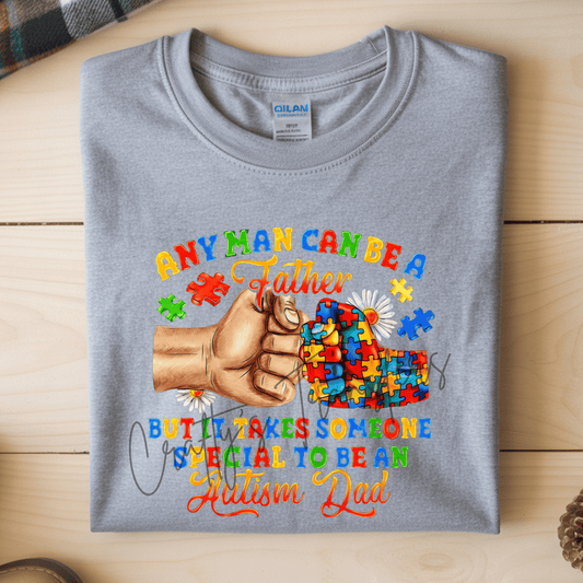 Autism Dad DTF Transfer | Special Needs Father Shirt Design | Puzzle Piece Awareness Graphic | Proud Autism Dad Heat Transfer