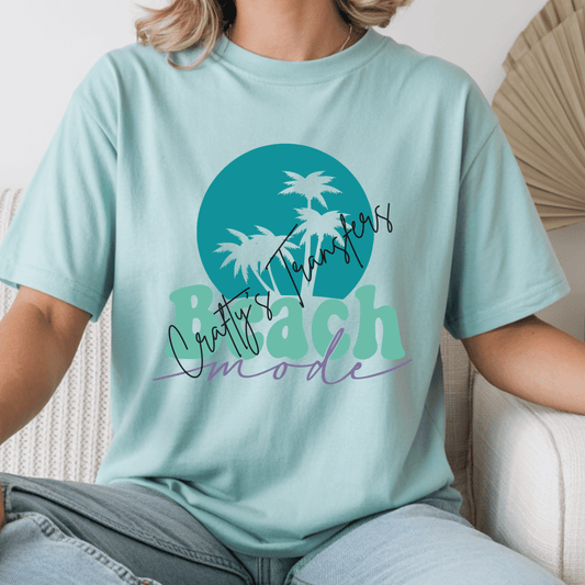 Beach Mode DTF Transfer | Coastal Palm Tree Shirt Design | Summer Vacation Graphic Tee | Tropical Heat Transfer