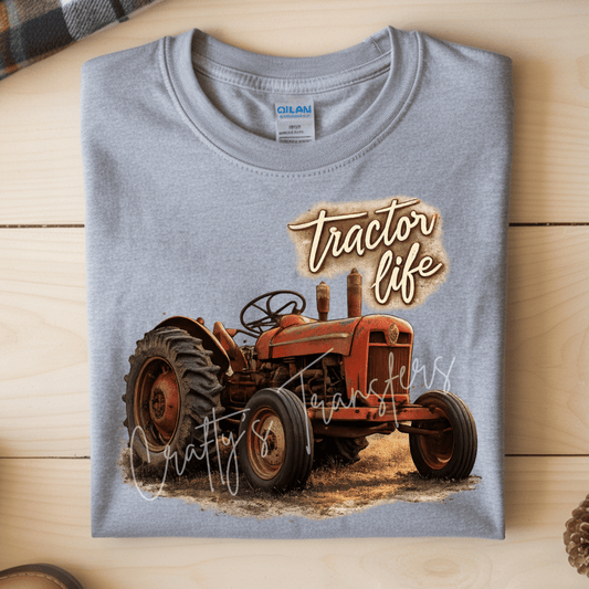 Tractor Life DTF Transfer | Vintage Farm Tractor Heat Transfer | Country Living Graphic Ready to Press