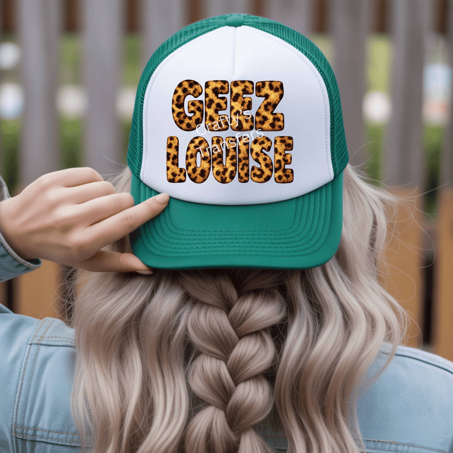 Geez Louise Leopard Print DTF Transfer | Funny Sassy Shirt Design | Trendy Cheetah Print Graphic Tee Transfer | Ready to Press