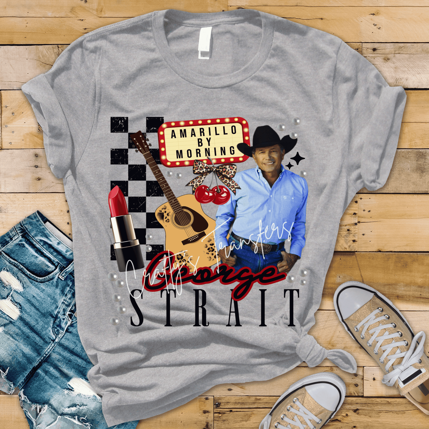 Country Music Inspired Cowgirl DTF Transfer | Easy Come Easy Go Western Graphic | Retro Rodeo Guitar Cherry Bow Shirt Design
