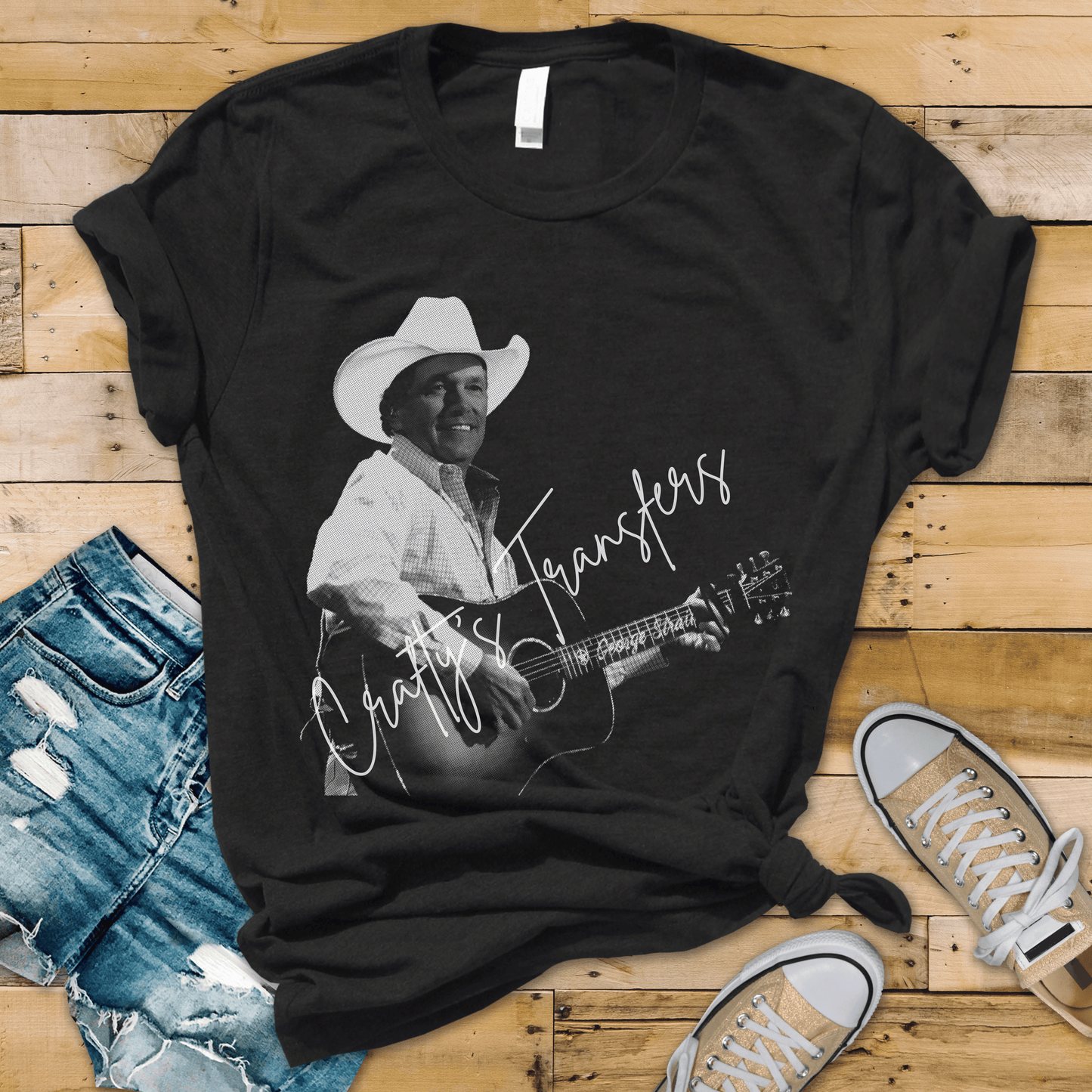 Country Legend Inspired Guitar Player DTF Transfer | Vintage Country Music Shirt Design | Cowboy Singer Graphic Tee Transfer | Western Concert Style