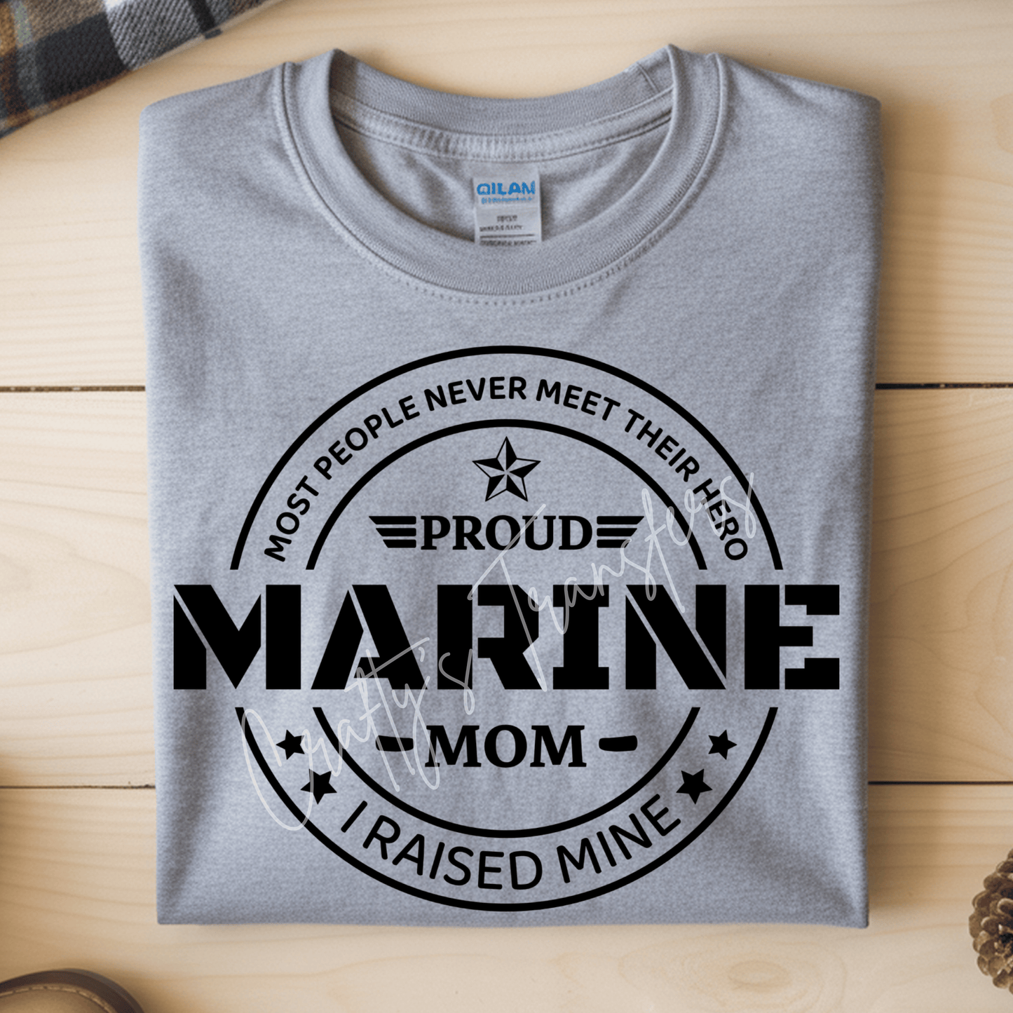 Marine Mom DTF Transfer | Military Mom Shirt Design | USMC Pride Graphic