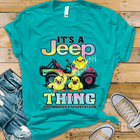 It’s a Jeep Thing DTF Transfer | Duck Duck Jeep Colorful Graphic | Jeep Lover Shirt Design Funny Offroad Tee