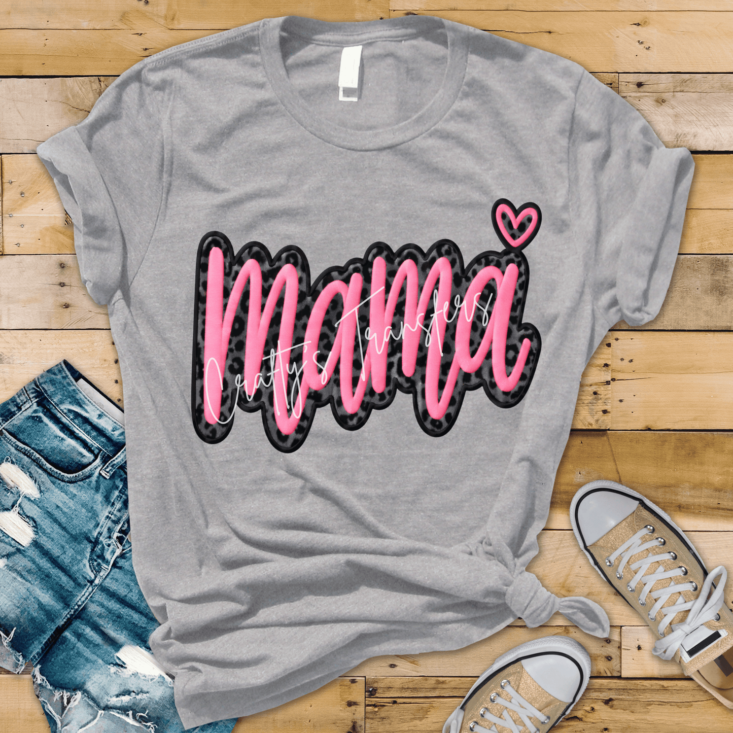 Mama Leopard DTF Transfer | Pink Script Mama Shirt Design | Trendy Mom Graphic Tee Transfer | Cheetah Print Mom Life Design