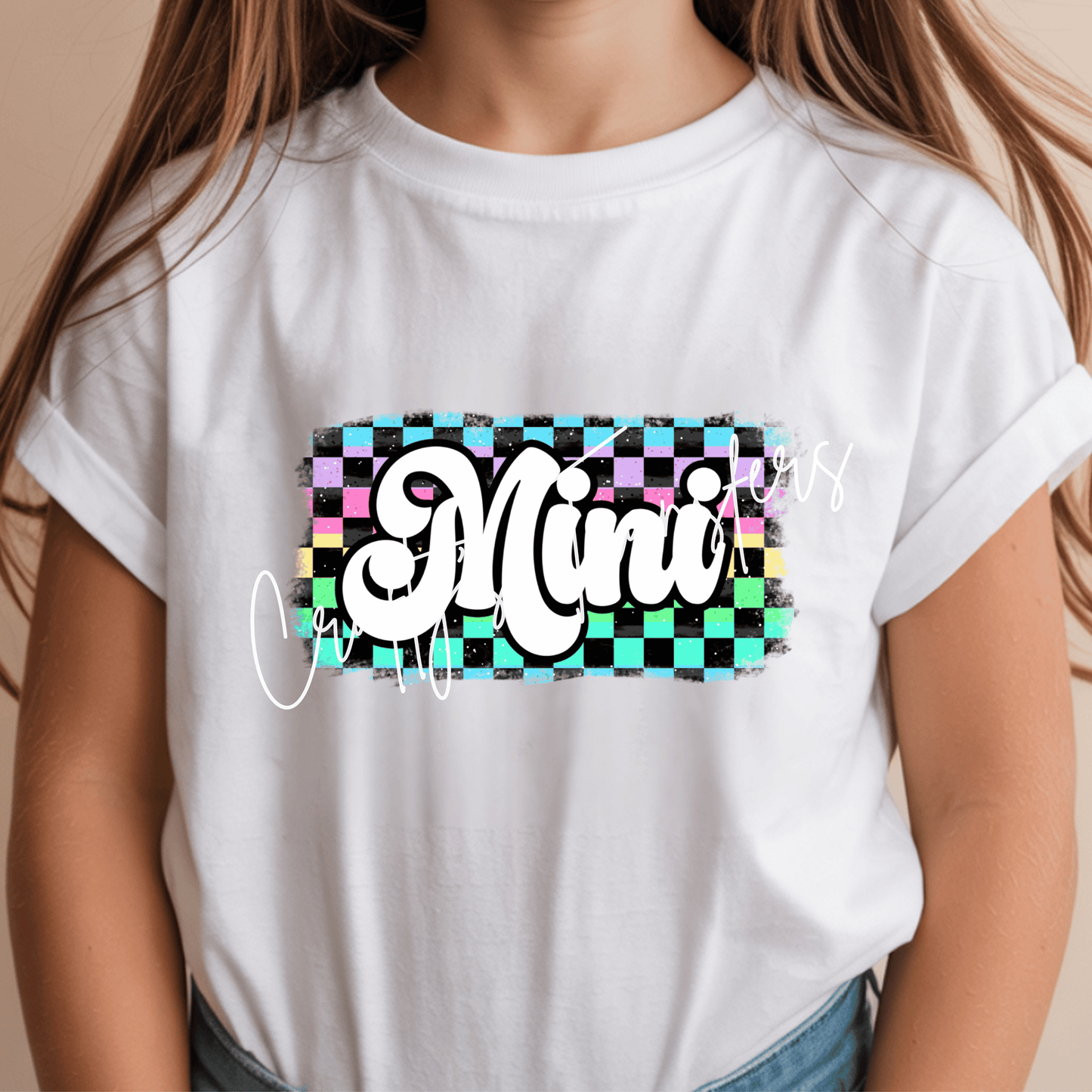 Mama Checkered DTF Transfer | Retro Mama Shirt Design | Colorful Checkered Pattern Graphic Tee Transfer