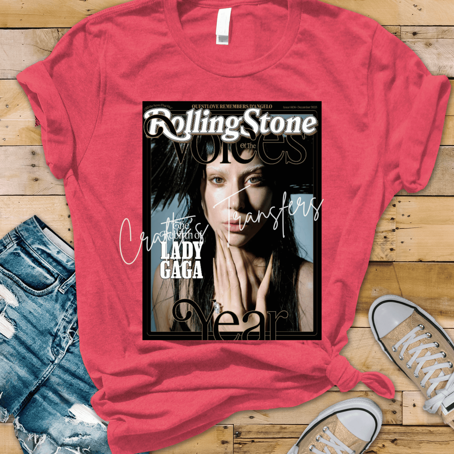 Lady G Inspired Magazine Cover DTF Transfer | Pop Icon Fashion Graphic | Trendy Concert Shirt Design