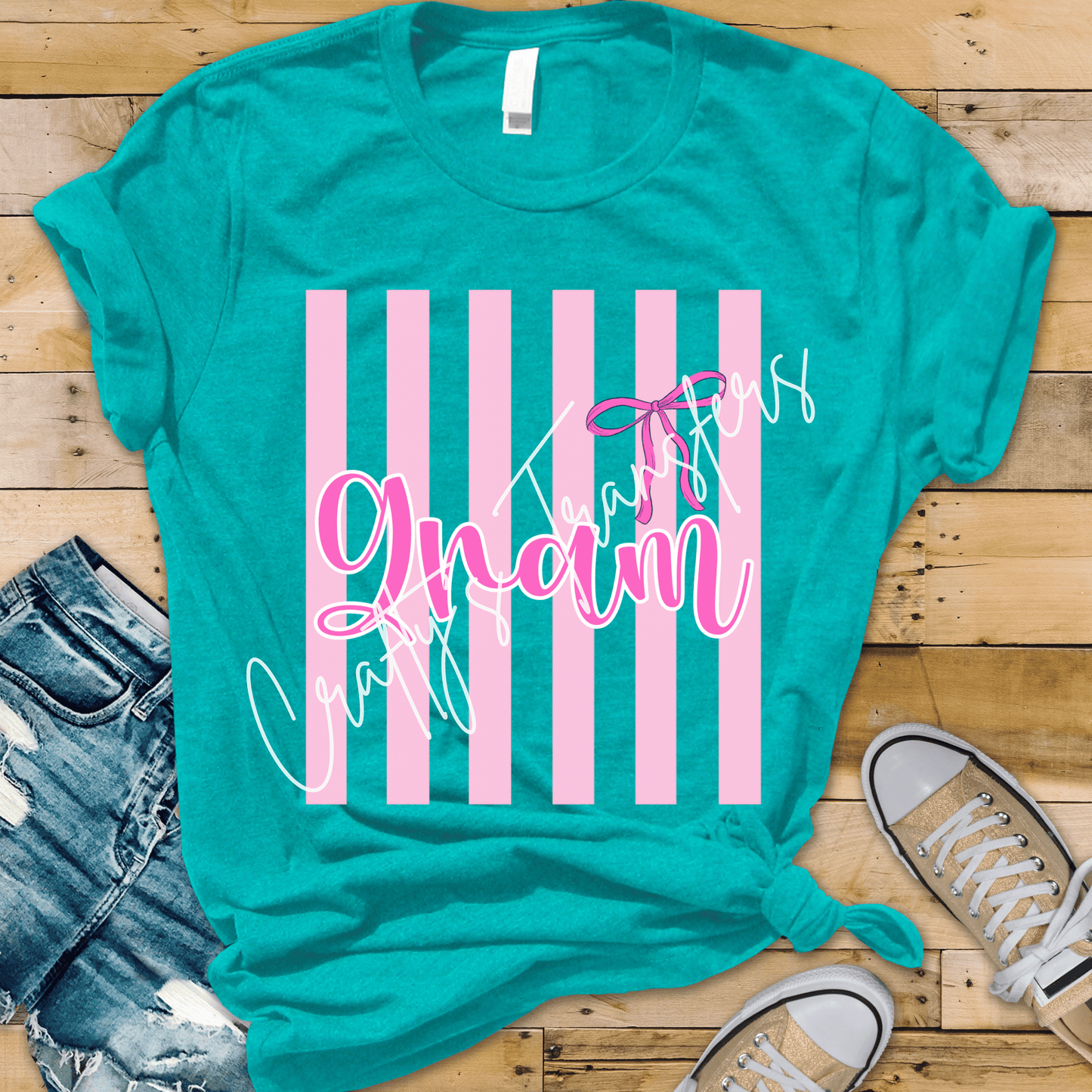 Gram DTF Transfer | Pink Coquette Grandma Shirt Transfer | Cute Grandmother Graphic Tee Design | Bow Aesthetic DTF