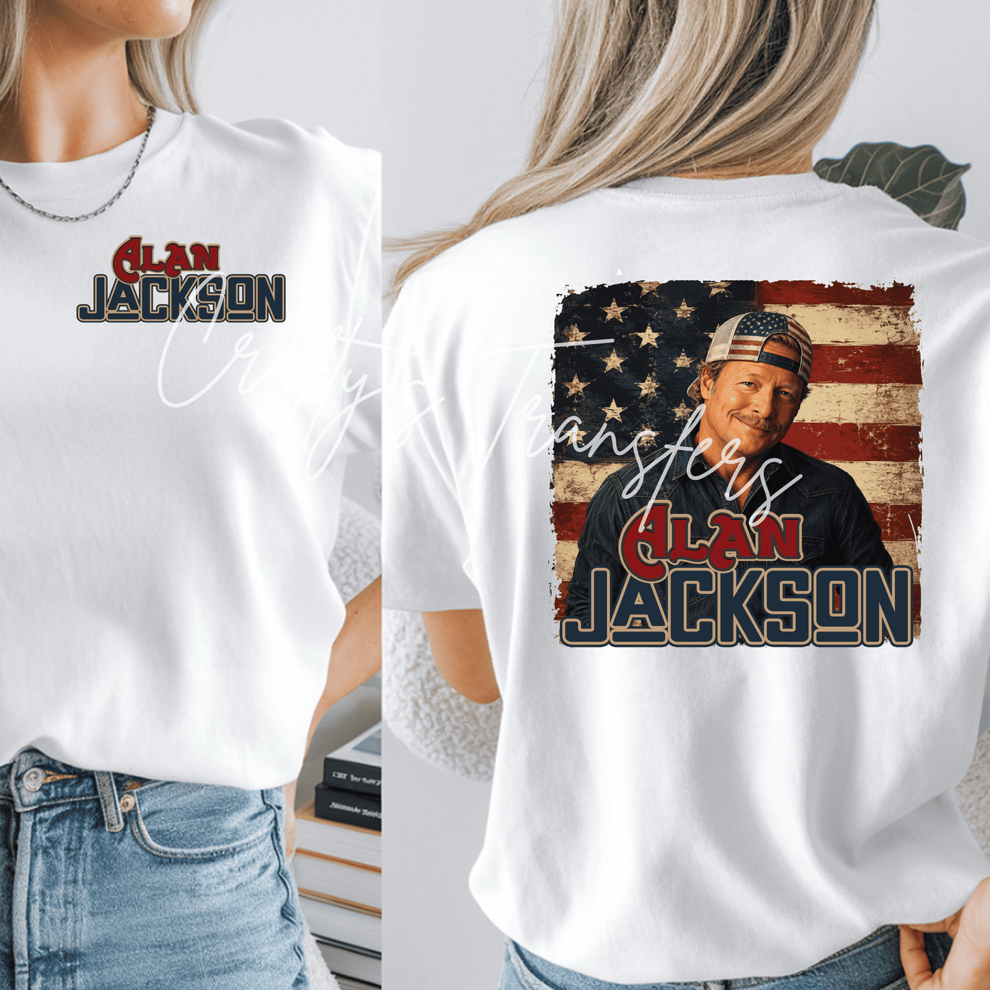 Alan Jackson DTF Transfer | Country Music Western Graphic Tee Transfer | Patriotic Vintage Country Shirt Design