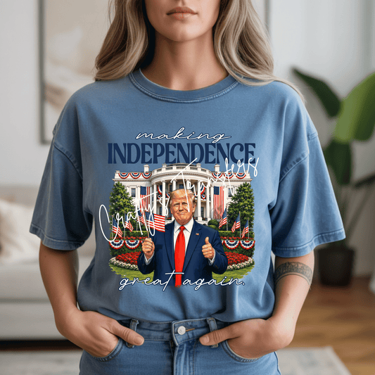 Making Independence Great Again DTF Transfer | Patriotic Trump 4th of July Shirt Transfer | America USA Political Graphic Tee