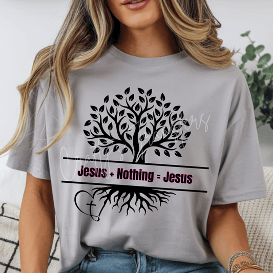 Jesus + Nothing = Jesus DTF Transfer | Christian Faith Graphic Transfer | Religious Tee Shirt Design