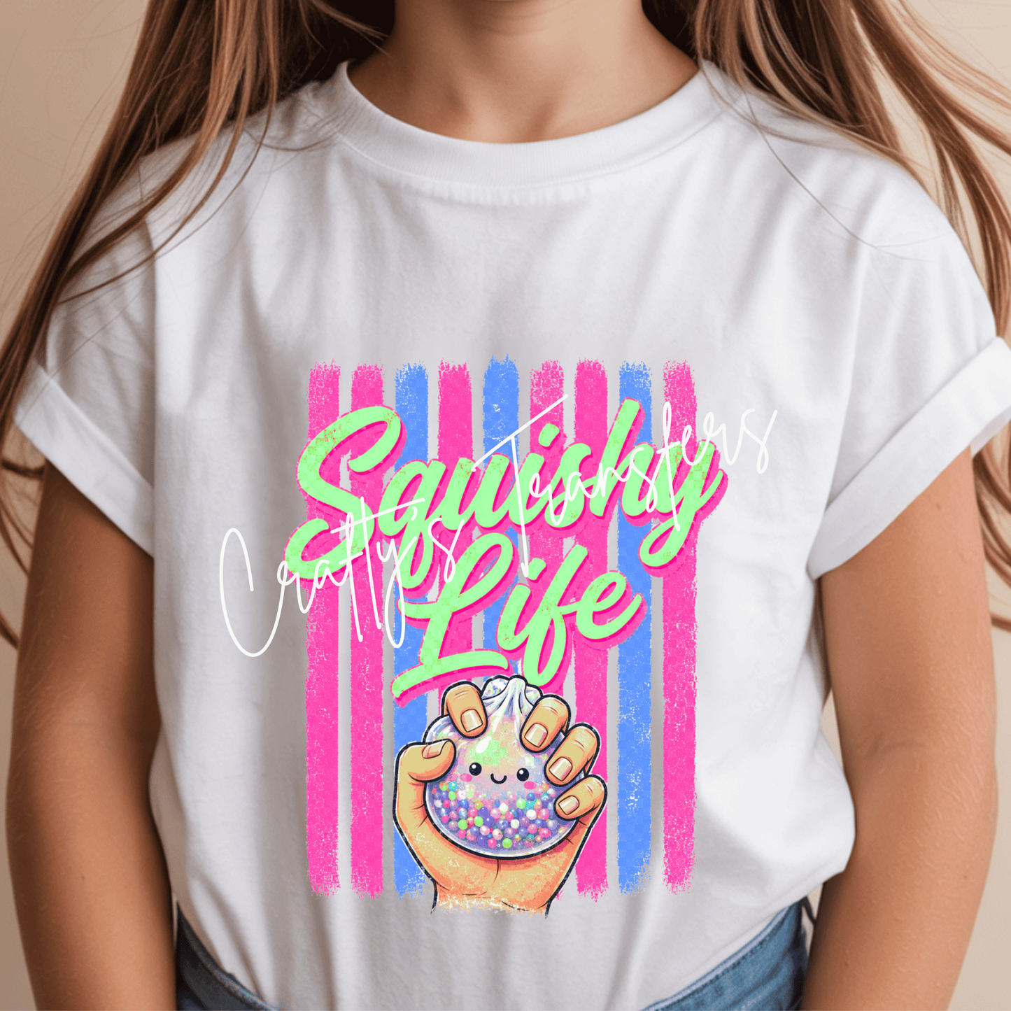 Squishy Life DTF Transfer | Cute Kawaii Squishy Graphic Tee Transfer | Pastel Sensory Toy Shirt Design
